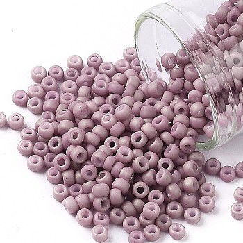 TOHO Round Seed Beads, Japanese Seed Beads, (766) Opaque Pastel Frost Light Lilac, 8/0, 3mm, Hole: 1mm, about 1110pcs/50g