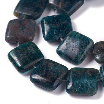 Natural Apatite Beads Strands, Square, 15x15x5mm, Hole: 0.8mm, about 26pcs/strand, 15.55 inch(39.5cm)