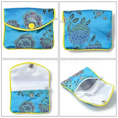 Rectangle Floral Embroidery Cloth Zipper Pouches(ABAG-YW0001-03A)-2