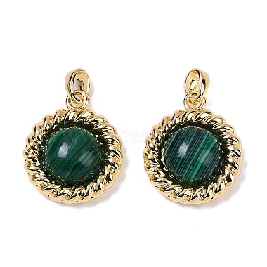 Flat Round Malachite Pendants