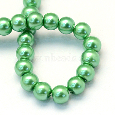 Baking Painted Pearlized Glass Pearl Round Beads Strands(X-HY-Q330-8mm-69)-4