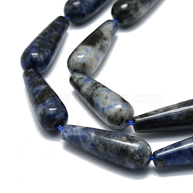 Perles de jaspe tache bleue naturelle(G-E576-50)-3