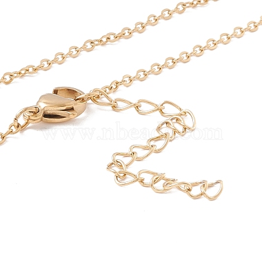 Natural Shell Teardrop Pendant Necklace with 304 Stainless Steel Chains for Women(NJEW-C016-12G)-4