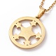Crystal Rhinestone Star Pendant Necklace with Vacuum Plating 304 Stainless Steel Chains for Women(NJEW-E014-24G)-4