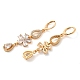 Rack Plating Golden Brass Dangle Leverback Earrings(EJEW-B037-16G)-2