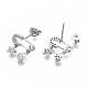 Brass Micro Pave Clear Cubic Zirconia Dangle Stud Earrings(EJEW-N011-37P-NF)-2