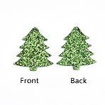 PU Leather Big Pendants, with Glitter Sequins/Paillette, Christmas Tree, Green, 55x47x2mm, Hole: 1.6mm(FIND-S313-002B)