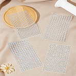 4 Sheets 4 Styles Faceted Half Round Transparent Acrylic Rhinestone Stickers, Crystal Gems Stickers for DIY Nail Art, Car, Mobile Phone Decoration, Clear, 130x75x2mm, Sticker: 3~6mm, 1 sheet/style(DIY-LP0002-10)