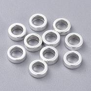 304 Stainless Steel Spacer Beads, Ring, Silver, 6x2mm, Hole: 4mm(STAS-K210-48A-S)