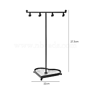 Iron Necklace Display Stands, Necklace Storage, Heart, Black, 12x27.5cm(PW-WG87883-02)