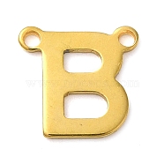 304 Stainless Steel Charms, Real 18K Gold Plated, Letter Charm, Letter B, 10x10x1mm, Hole: 1mm(STAS-Z074-04G-B)