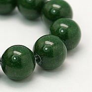 Natural Mashan Jade Round Beads Strands, Dyed, Dark Green, 8mm, Hole: 1mm, about 51pcs/strand, 15.7 inch(G-D263-8mm-XS13)