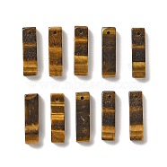 Natural Tiger Eye Pendants, Cuboid Charms, 24.5~25x6.5~7x6.5~7mm, Hole: 1.5mm(G-L593-01G)