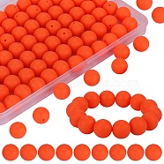 80Pcs Round Silicone Focal Beads, Chewing Beads For Teethers, DIY Nursing Necklaces Making, Coral, 15mm, Hole: 2mm(SIL-SZ0001-24-20)