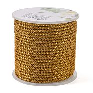Round String Thread Polyester Cords, with Gold Wire, Dark Goldenrod, 2.5mm, about 21.87 yards(20m)/roll(OCOR-F012-A17)