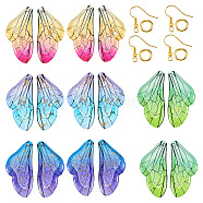Pandahall Butterfly Wing Earring Making Kit, Including Epoxy Resin Pendants, Brass Earring Hooks & Jump Rings, Mixed Color, 66Pcs/box(DIY-TA0005-11)