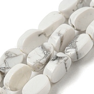 Natural Howlite Beads Strands, Flat Oval, 6~6.5x4~4.5x2.5mm, Hole: 0.6mm, about 64pcs/strand, 15.94''(40.5cm)(G-M420-H14-03)