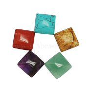 Gemstone Cabochons, Mixed Stone, Square, Mixed Color, 16x16x6mm(G-S051-2)