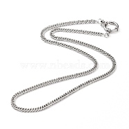 304 Stainless Steel Diamond Cut Chunky Curb Chains, Cuban Link Chains Necklaces, with Spring Ring Clasps, Stainless Steel Color, 18-1/2 inch(47cm)(NJEW-JN03213-02)