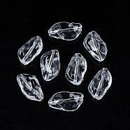 Transparent Acrylic Beads, Nuggets, Clear, 20.5x13x4.5mm, Hole: 1.5mm, about 750pcs/500g(TACR-N009-38)