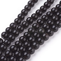 Natural Obsidian Beads Strands, Round, Grade AA, Black, 6mm, Hole: 1mm, about 65pcs/strand, 15.7 inch