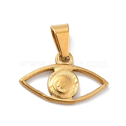 Vacuum Plating 304 Stainless Steel Pendants, with 201 Stainless Steel Snap On Bails, Eye, Golden, 12.5x20x2mm, Hole: 6.5x3.5mm(STAS-F277-33G)