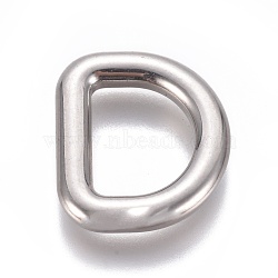 304 Stainless Steel D Rings, Buckle Clasps, For Webbing, Strapping Bags, Garment Accessories, Stainless Steel Color, 17x15x3mm(STAS-E474-01P)