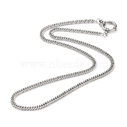 Non-Tarnish 304 Stainless Steel Diamond Cut Chunky Curb Chains, Cuban Link Chains Necklaces, with Spring Ring Clasps, Stainless Steel Color, 18-1/2 inch(47cm)(NJEW-JN03213-02)