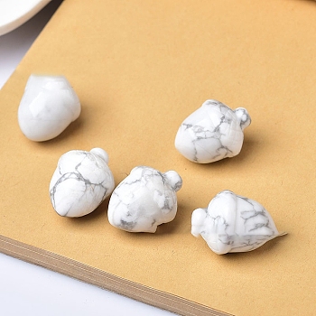 Natural Howlite Carved Healing Acorn Figurines, Reiki Energy Stone Display Decorations, 25x20mm