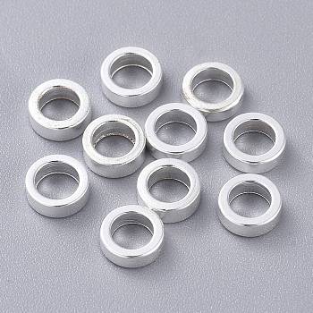 304 Stainless Steel Spacer Beads, Ring, Silver, 6x2mm, Hole: 4mm