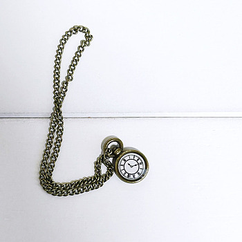 Alloy Pocket Watch, for Home Decoration, Dollhouse, Antique Bronze, 12x8mm