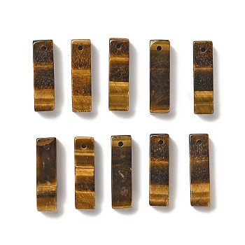 Natural Tiger Eye Pendants, Cuboid Charms, 24.5~25x6.5~7x6.5~7mm, Hole: 1.5mm