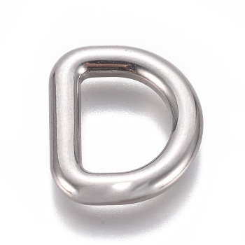 304 Stainless Steel D Rings, Buckle Clasps, For Webbing, Strapping Bags, Garment Accessories, Stainless Steel Color, 17x15x3mm