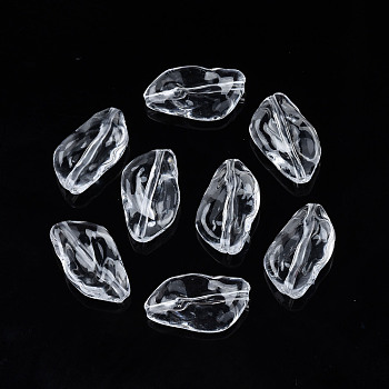 Transparent Acrylic Beads, Nuggets, Clear, 20.5x13x4.5mm, Hole: 1.5mm, about 750pcs/500g