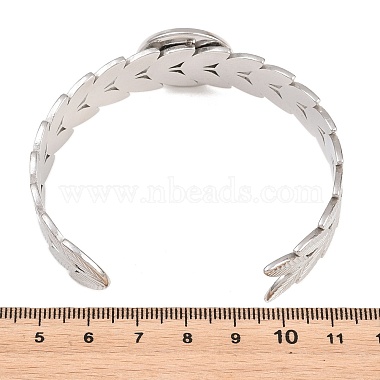 304 Stainless Steel Leaf Cuff Bangle Making(STAS-F366-12C-P)-2