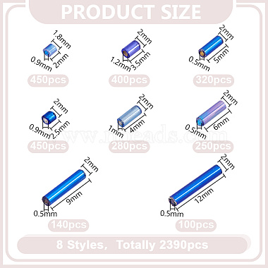 8 Styles Glass Bugle Beads(SEED-HY0001-31)-2