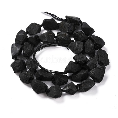 Rough Raw Natural Black Spinel Beads Strands(G-G010-10)-2