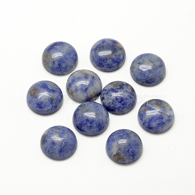 8mm Half Round Blue Spot Stone Cabochons