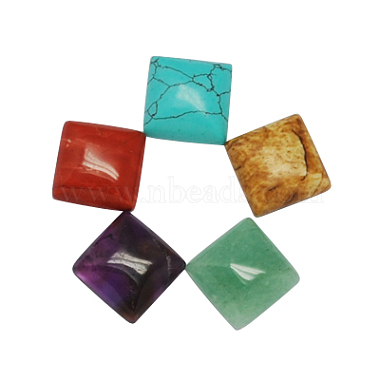 16mm Mixed Color Square Mixed Stone Cabochons