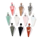 Natural & Synthetic Mixed Gemstone Faceted Cone Openable Perfume Bottle Big Pendants(G-L524-18P)-1