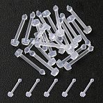 Acrylic Nose Bone Ring, Piercing Body Jewelry for Her, White, 9.5x2mm, Pin: 0.7mm(AJEW-YW0001-06F)