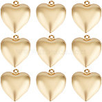 30Pcs 316 Surgical Stainless Steel Pendants, Heart Charm, Real 18K Gold Plated, 17x16x6mm, Hole: 1mm(STAS-BBC0006-28)