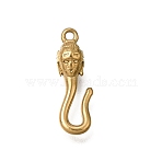 304 Stainless Steel Buddha Head Hook Clasps, Real 18K Gold Plated, 16x5x4mm, Hole: 1mm(SA-CBACB61-16G)