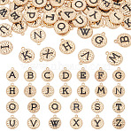 52 Pcs Alloy Enamel Pendants, Textured, Flat Round with Letter A~Z Charms, Golden, 17.5x14.5x2.5mm, Hole: 1.6mm, 26pcs/bag(ENAM-TA0003-77)