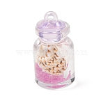 Transparent Resin & Natural Shell Pendants, Wishing Bottle with Conch Charms, Lilac, 29x15mm, Hole: 1.8mm(RE-CBA6A90-08A)