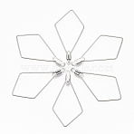 Tarnish Resistant 304 Stainless Steel Wire Pendants, Hoop Earring Findings, Kite, Stainless Steel Color, 18 Gauge, 39.5x20.5x1mm, Hole: 1.2mm(STAS-T051-002)