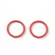 Iron Jump Rings, Open Jump Rings, Red, 18 Gauge, 10x1mm, Inner Diameter: 8mm(IFIN-F149-B07)