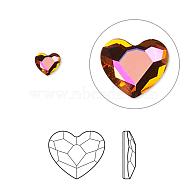 Austrian Crystal Rhinestone, 2808, Crystal Passions, Foil Back, Faceted Heart, 001 API_Crystal Astral Pink, 14x12x3mm(2808-14mm-001API(F))