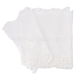 3 Yards Flower Pattern Cotton Fabric, for Garment Craft Accessories, White, 35.2cm(DIY-GA0006-72)
