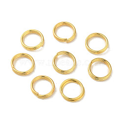 304 Stainless Steel Split Rings, Double Loops Jump Rings, Flat Round, Real 18K Gold Plated, 8x1.7mm, Inner Diameter: 6mm(STAS-K285-04D-G)